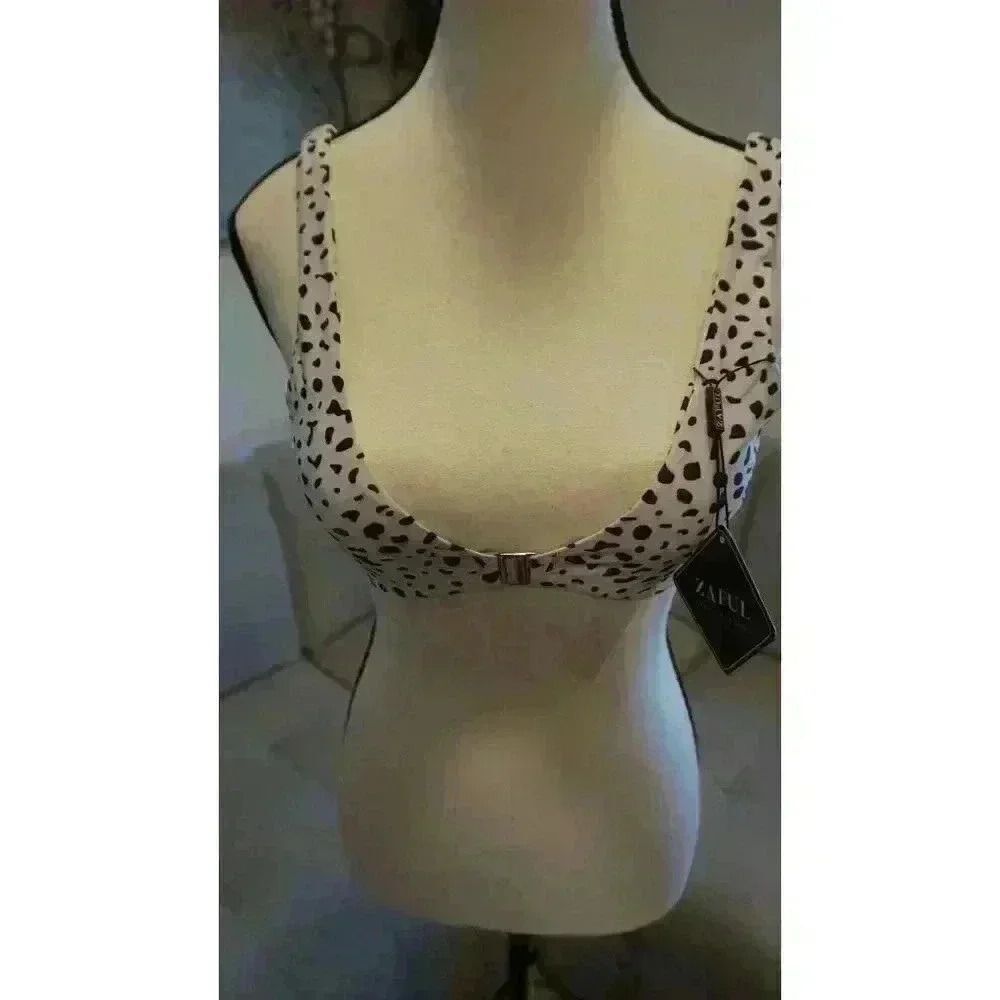 NWT ZAFUL Women's Front Clip Bikini Tops Crop Padded Bathing Suit Tops, Size 4